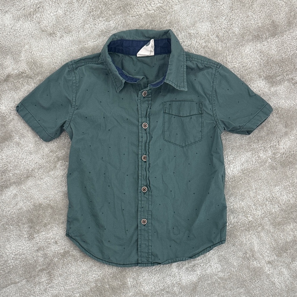 Cotton On Teal Button-Up Shirt for Kids